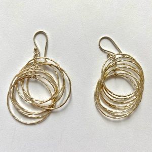 Geometric circles sterling silver statement earrings